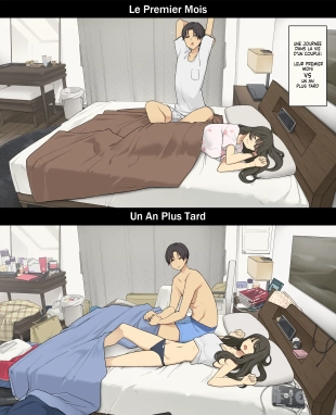 hentai Une journée dans la vie d'un couple : Premier mois vs un an plus tard