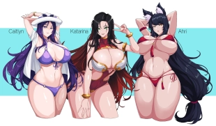 hentai Vous voulez une féllation venant de qui ? Caitlyn, Katarina, Ahri